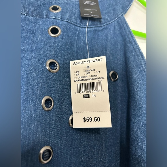 NWT Ashley Stewart !!!! Denim Knee dress, split on the side - Picture 4 of 4